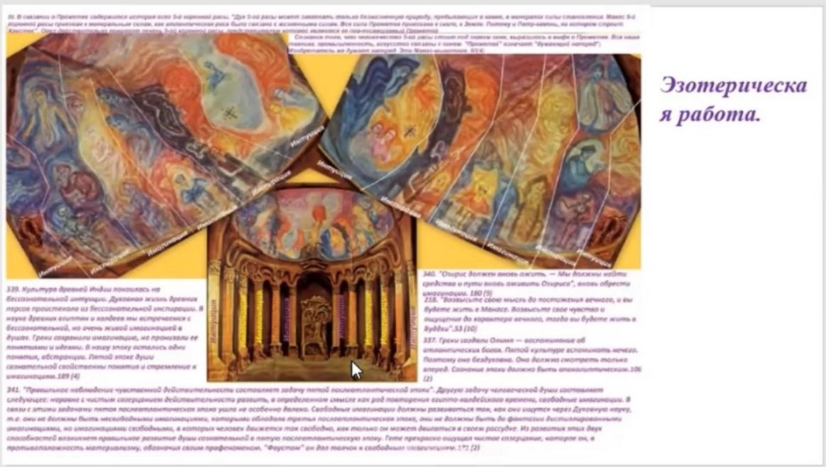 Файл:Эзотерическая работа - чтение росписи малого купола Первого Гетеанума.jpg